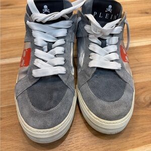 Philipp Plein Gray and White Men's Sneakers